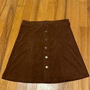 Button-front mini skirt
